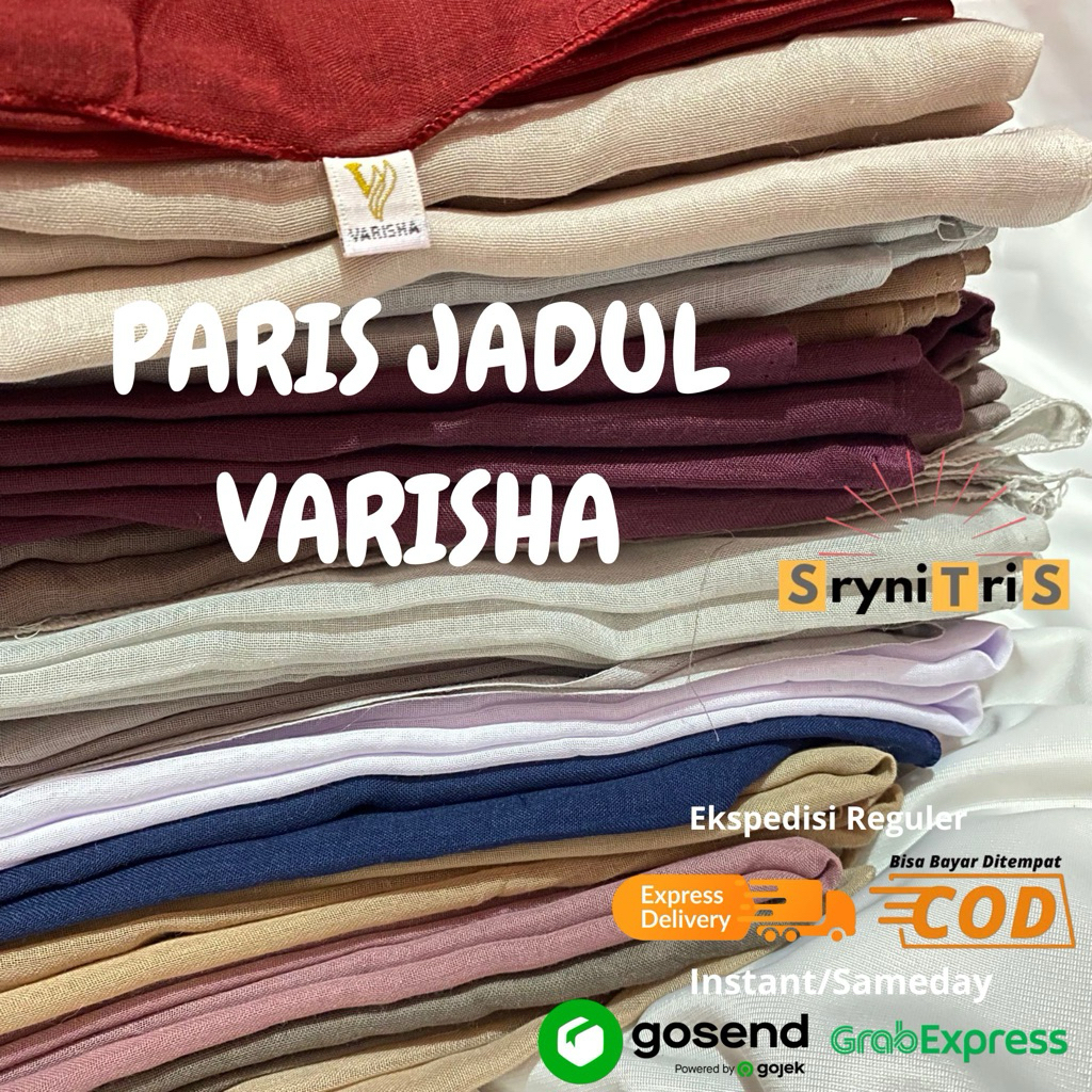 Varisha - Hijab Segiempat Paris Jadul Varisha / Kerudung Segiempat Paris Polos