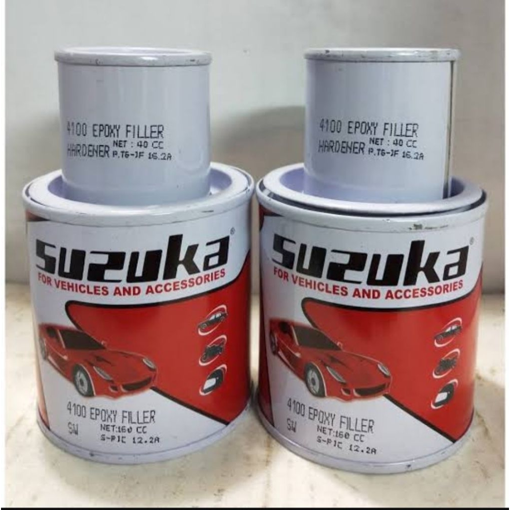 SUZUKA Epoxy Filler Deco | 200cc | Hitam dan Abu-Abu