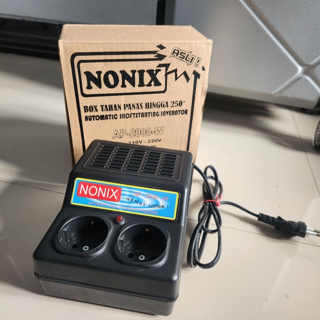Nonix Penghemat Daya Listrik Inverator Stabilizer 2000 Watt AP-2000-W Penguat Daya Anti Jeglek & Anj