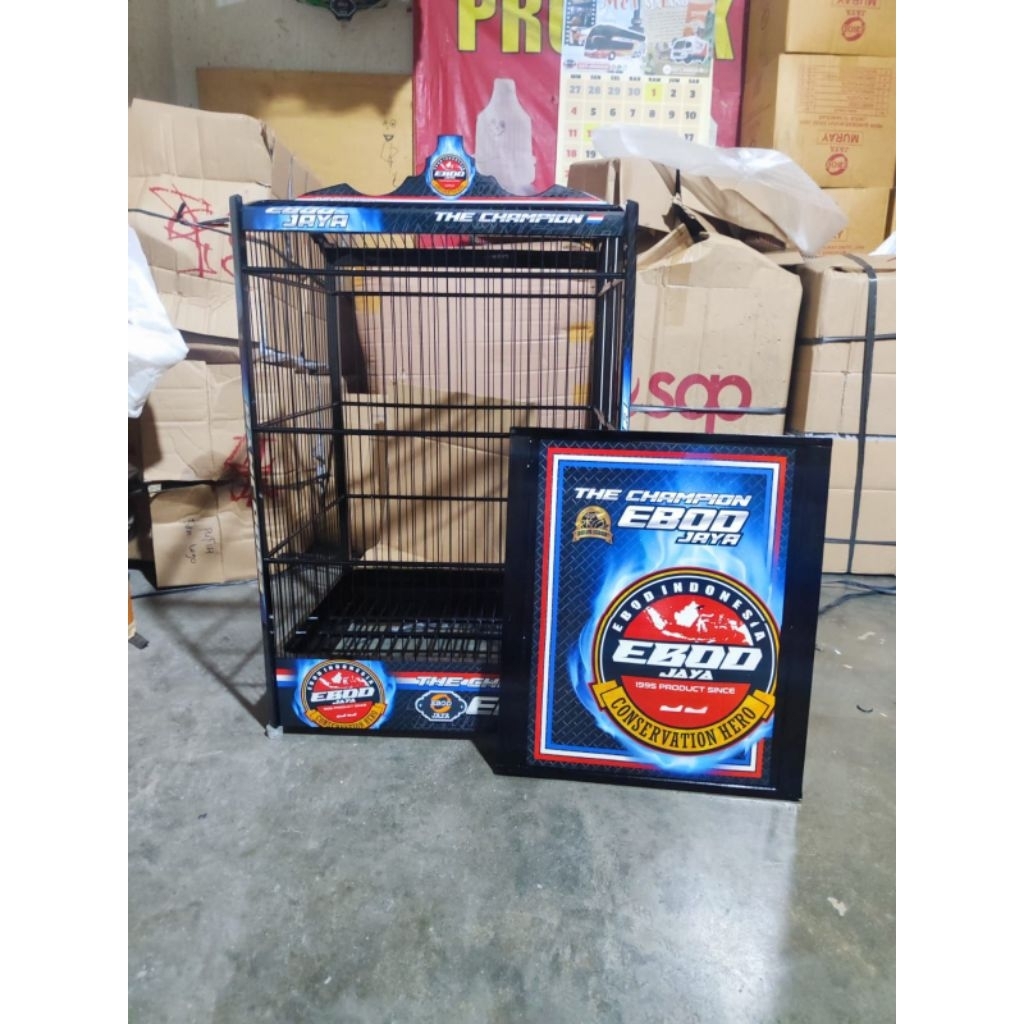 Sangkar Kandang Kotak Ebod Jaya Decal Jari Fiber no.2