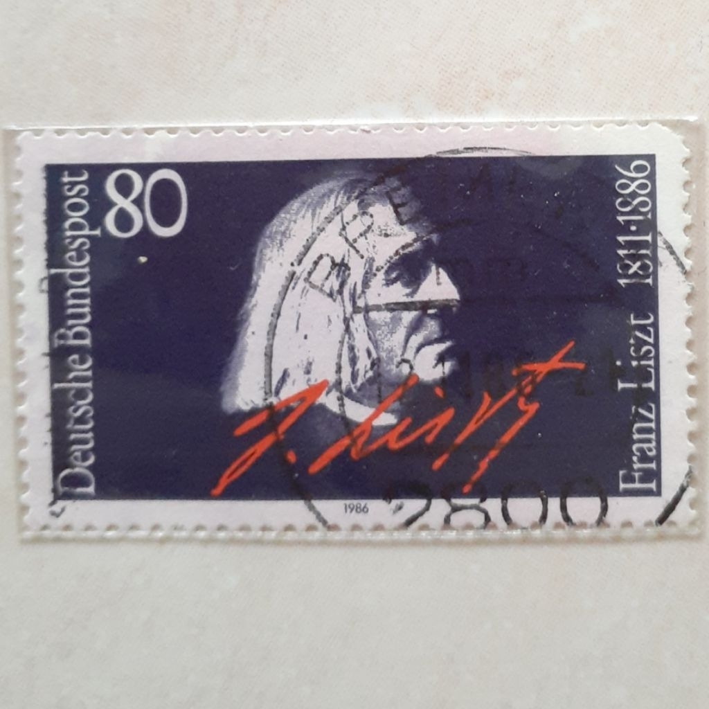 

(J2) Perangko Jerman Death Centenary of Franz Liszt Tahun 1986
