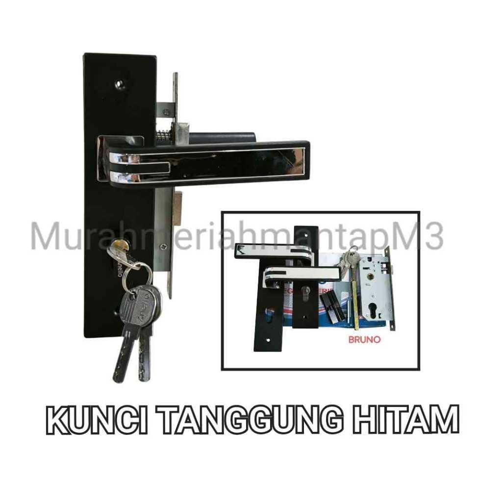 KUNCI PINTU RUMAH / KUNCI TANGGUNG HITAM / KUNCI PINTU SEDANG