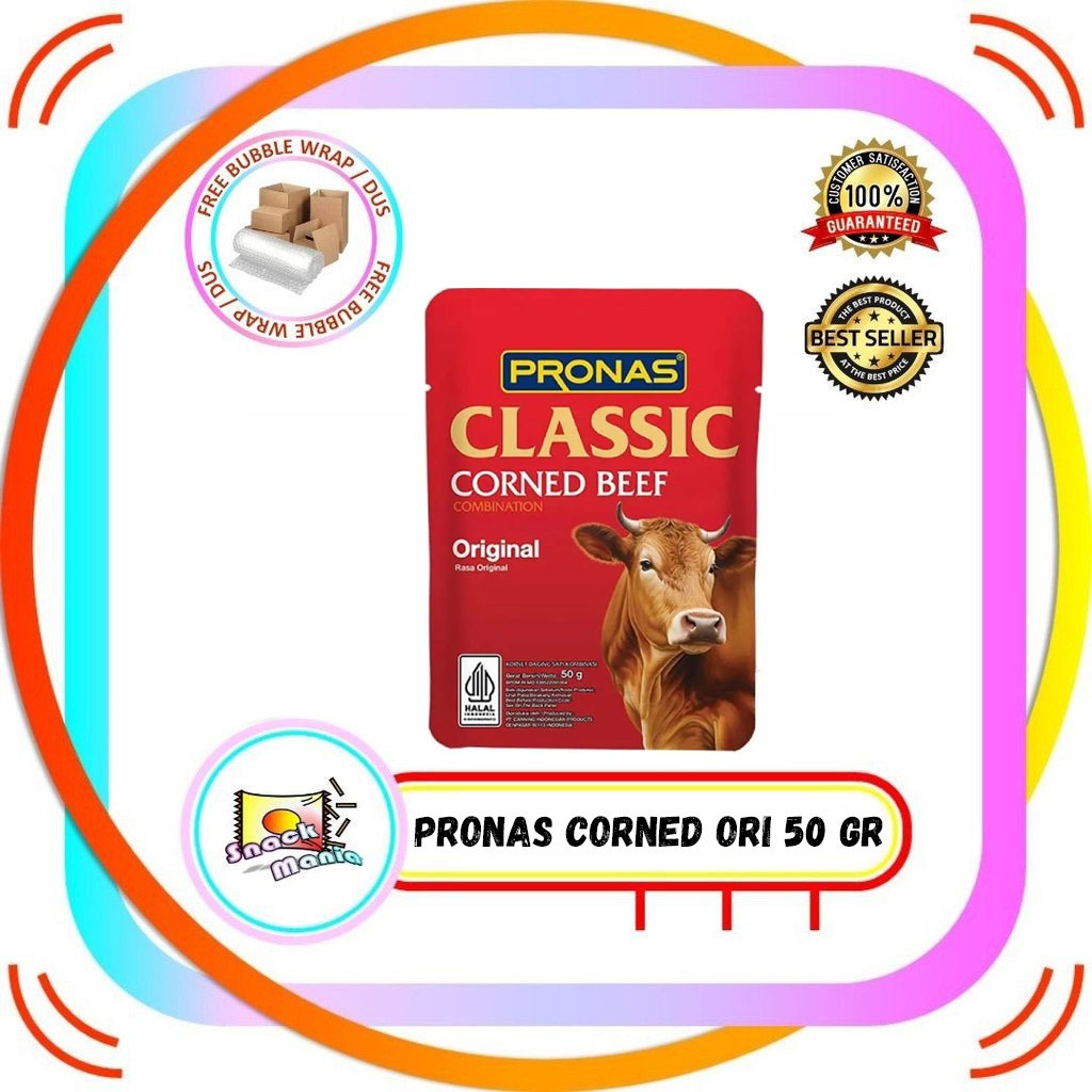 

Pronas Classic Corned Beef Original 50 gr Kornet Daging Sapi Sachet