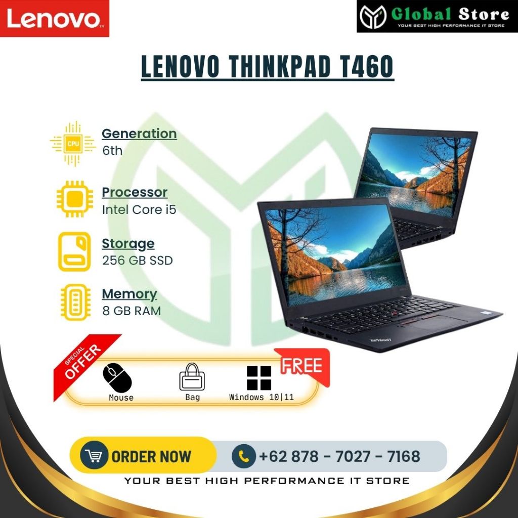 [Ready] LENOVO Thinkpad T460 | RAM 8/256GB | Core i5 | Gen 6th | Bekas Seperti Baru | Termurah di Sh