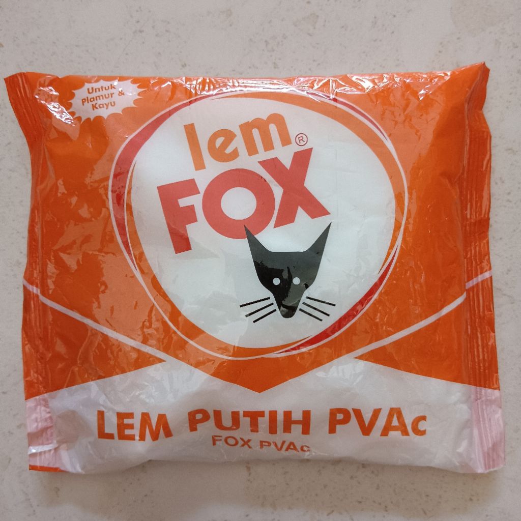 LEM PUTIH PVAC FOX / LEM FOX 400 GRAM PLAMUR DAN KAYU