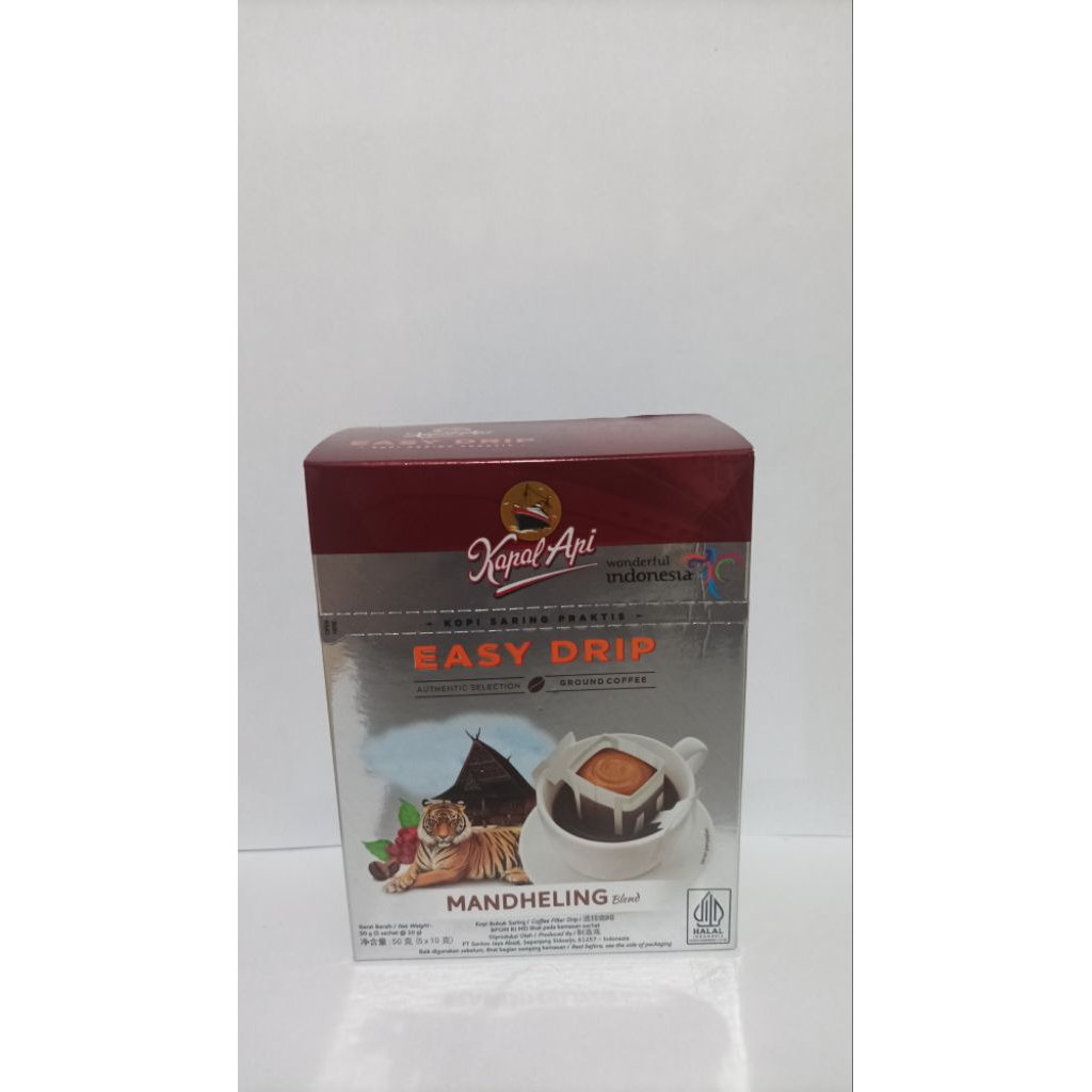 

Kapal Api Easy Drip Mandheling Blend 1 Folding Box (5 Sachet x 10gr) | Kopi