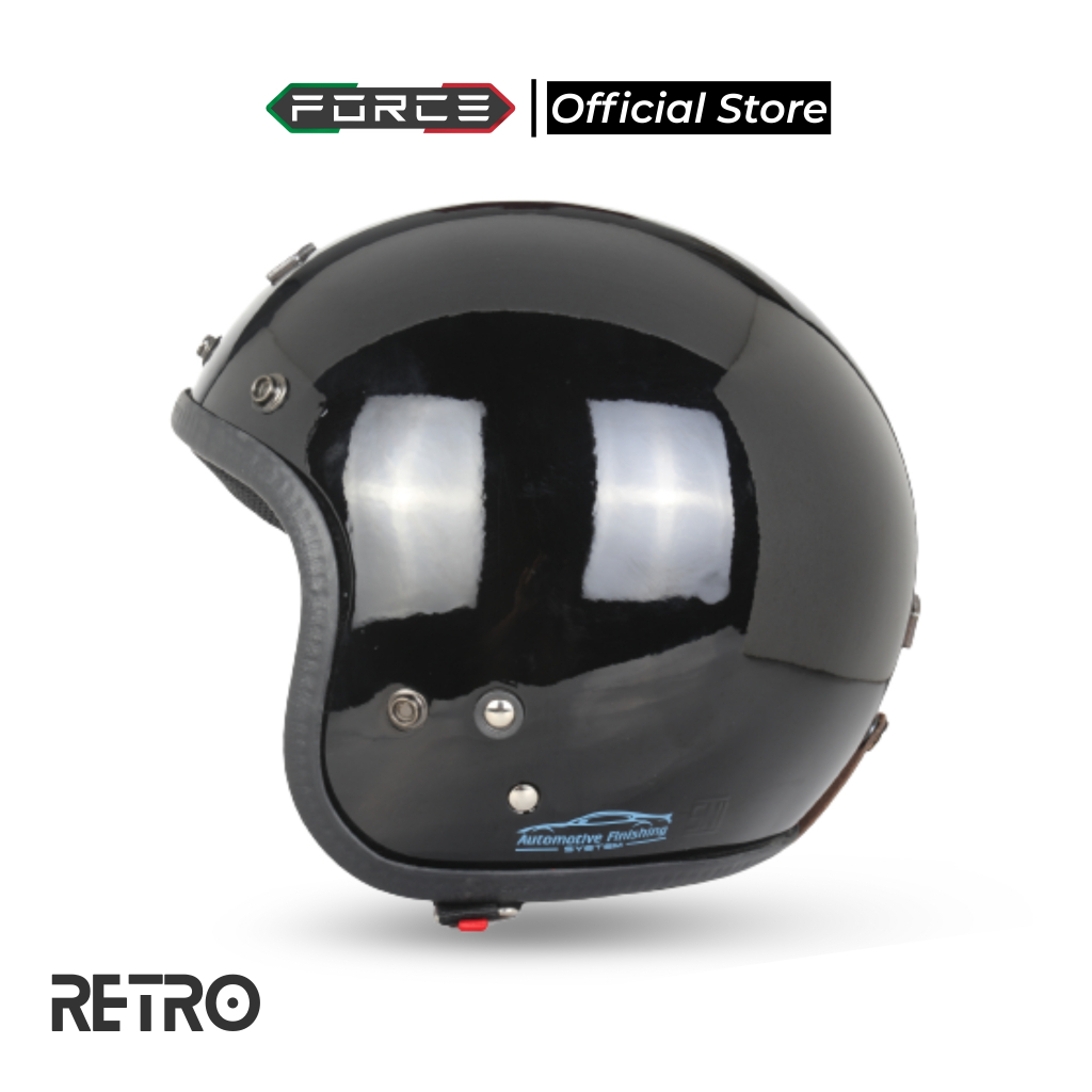 FORCE Retro 01 Helm Half Face - Fiber Composite (Smartlock)