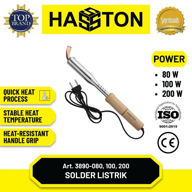 Hasston 3890 Solder Listrik Gagang Kayu Soldering Iron / Soldering Iron 80W 100W 200W