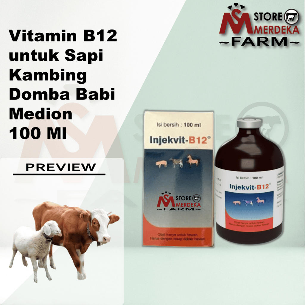 Vitamin B12 untuk Sapi Kambing Domba Babi Medion  100 Ml