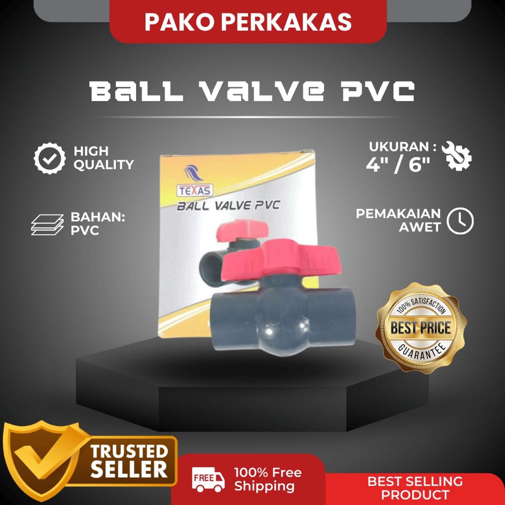 Ball Valve PVC 4" - 6" inch DIM