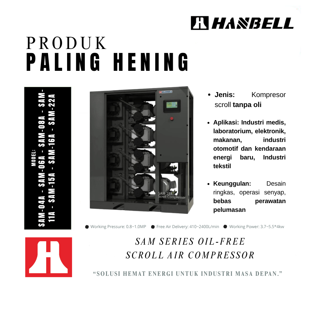 HANBELL-SAM series oil-free scroll air compressor