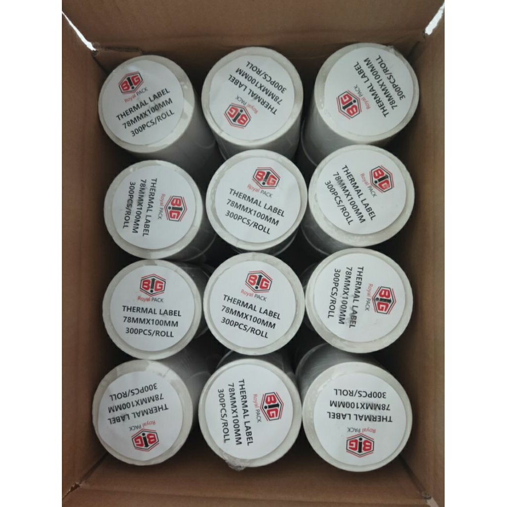 

1 Dus (36 roll) Kertas thermal label sticker 78x100