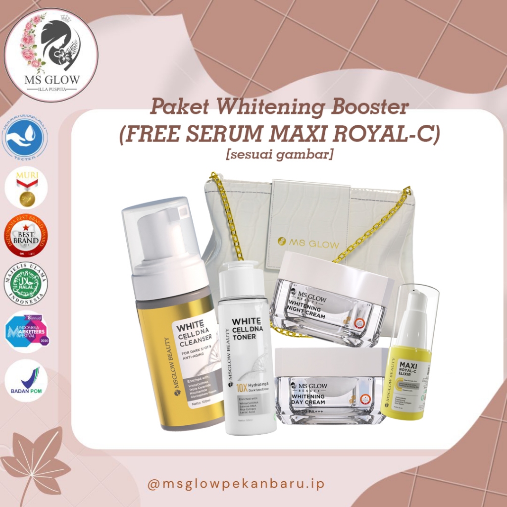 PAKET WHITENING BOOSTER SERIES MS GLOW FREE SERUM MAXI ROYAL-C