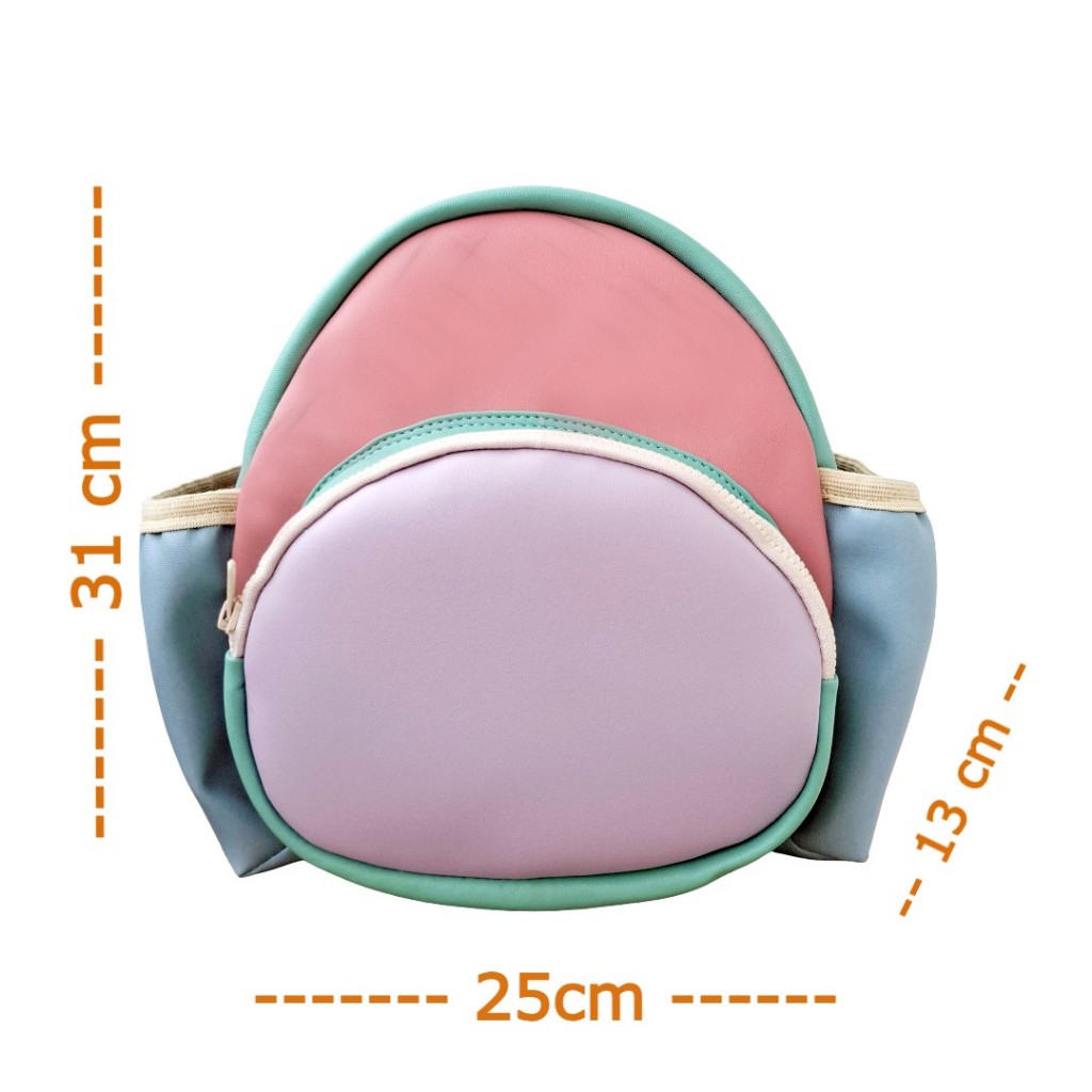 Tas Anak Sekolah Laki Laki Perempuan Tas Ransel Punggung Gendong Gamblok Mini Lucu bahan Leather