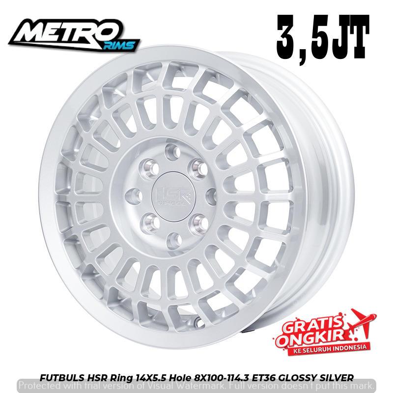 promo velg racing terbaru ring 14x55 untuk mobil avanza sigra calya ayla velk hsr futbuls R14 silver