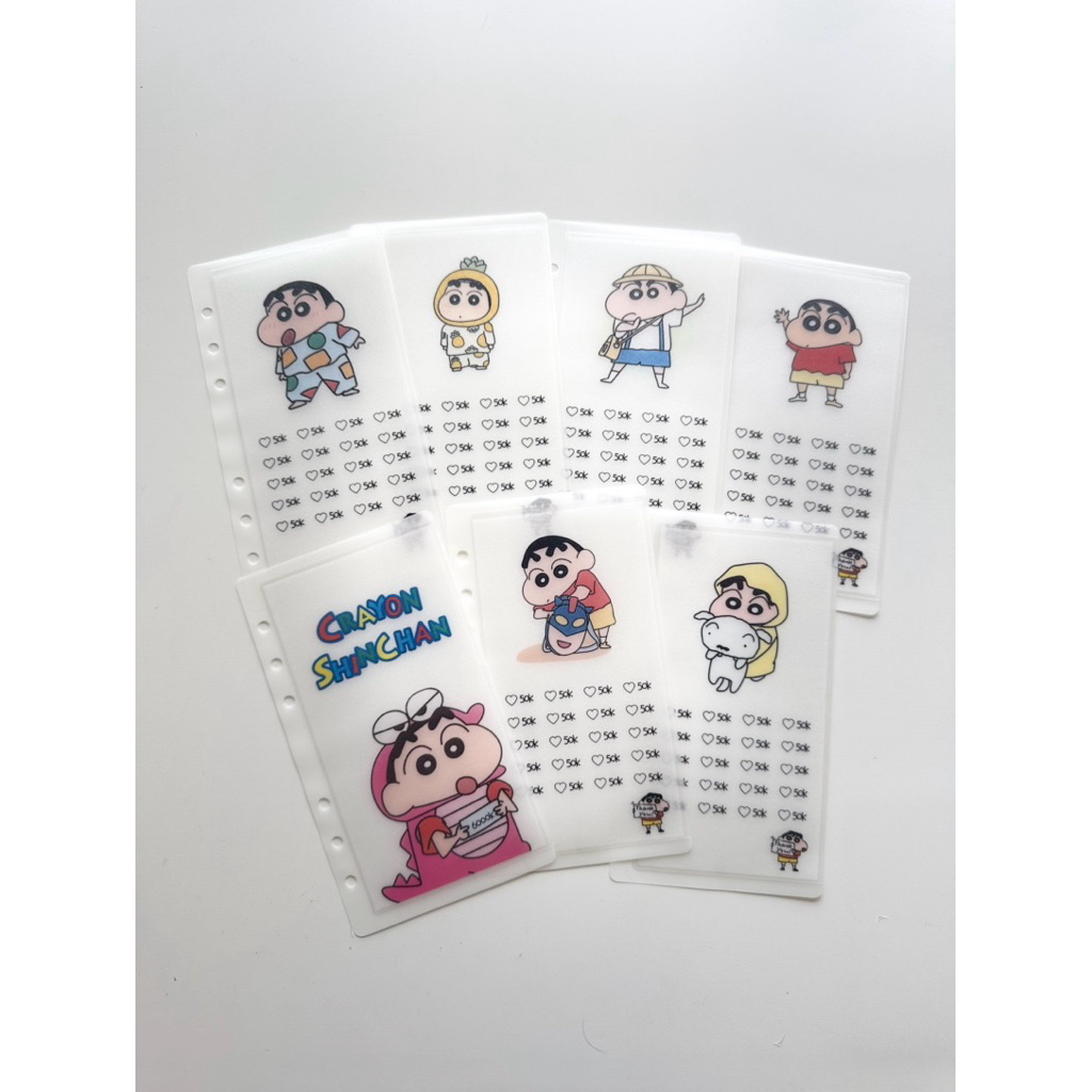 

SHINCHAN cash envelope saving challenge untuk binder A6