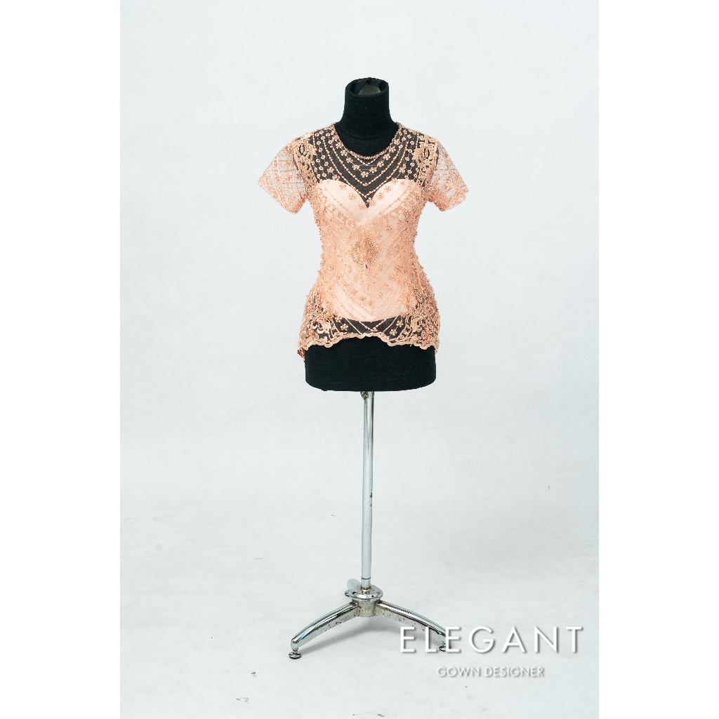 Kebaya Brukat Warna Peach
