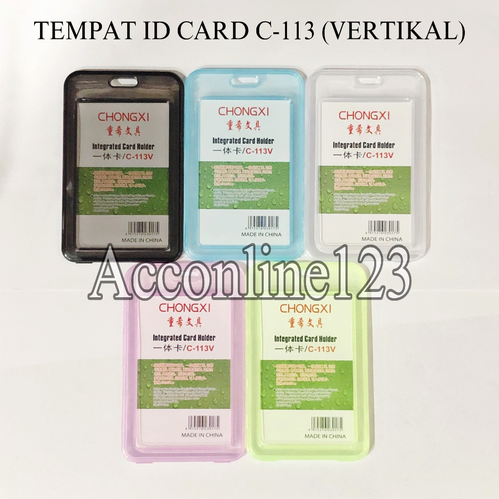 

Tempat ID Card Holder Plastik Transparan 2 Sisi C-113 / Casing ID Card Holder / Name Tag 2 Sisi