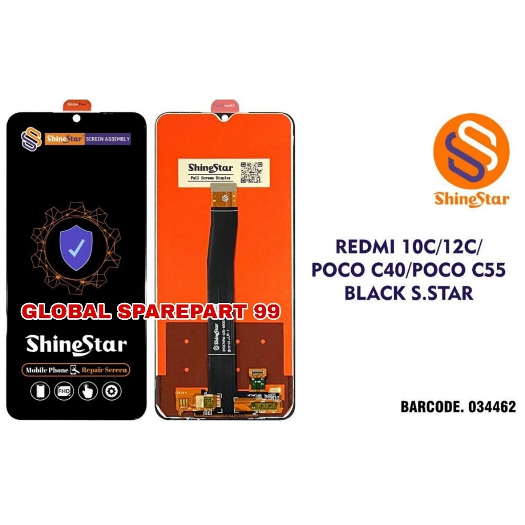 LCD XIAOMI REDMI 10C / REDMI 12C / POCO C40 / POCO C55 SHINESTAR SCREEN ASSEMBLY