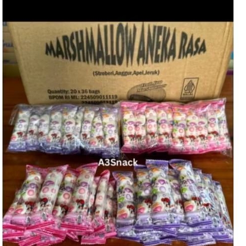 

Marshmallow konde 1 sak isi 20 pck rasa buah buahan