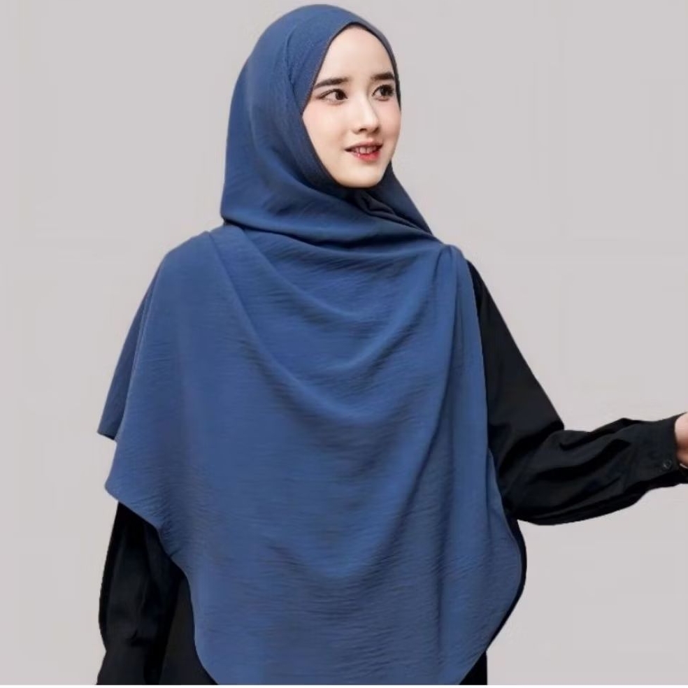 Pashmina oval Crinkle, Jilbab Instan Oval, Hijab Instan Anti Ribet, Pashmina Kekinian, Jilbab Crinkl