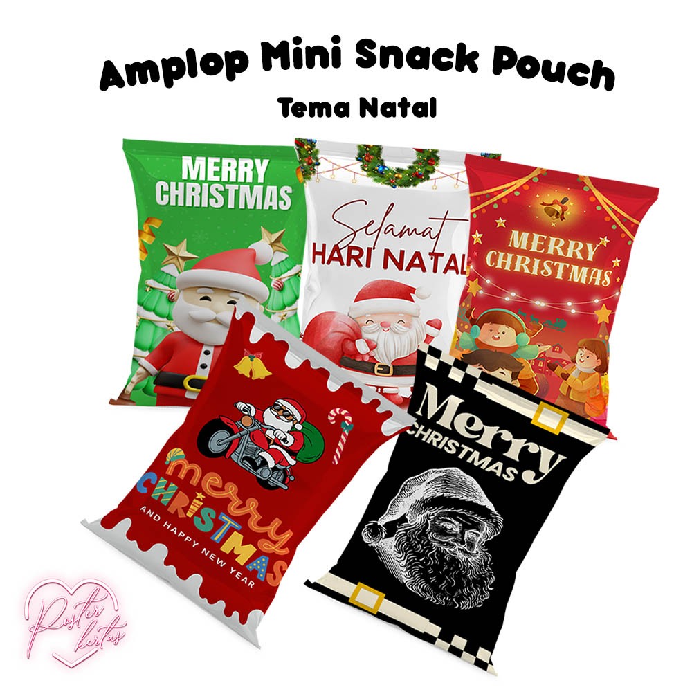 Amplop Mini Snack Pouch Natal Lucu isi 5 pcs