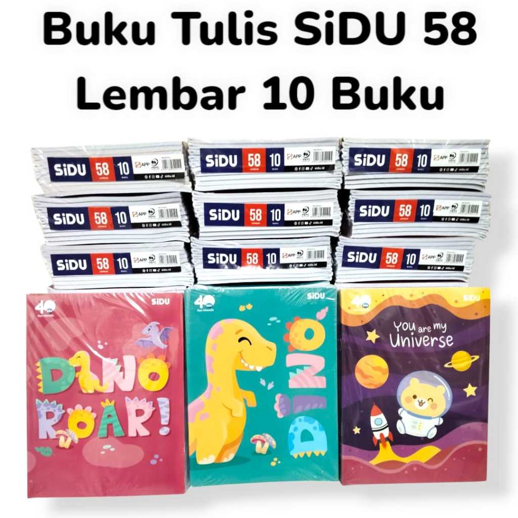 

AS888 - Sidu Sinar Dunia Buku Tulis Kwarto 58 Lembar Isi 10 Buku