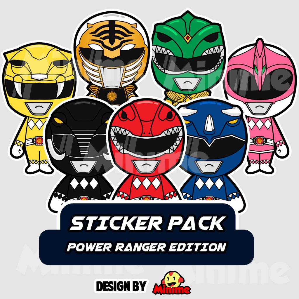 

Stiker KissCut Mighty Morphin Power Ranger, bahan vinyl tahan air