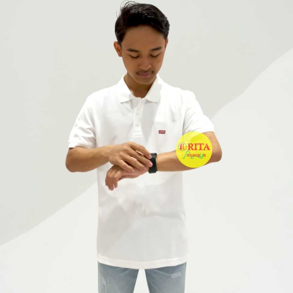 Levis Kaos Polo Putih Pria / Kaos Polo Putih