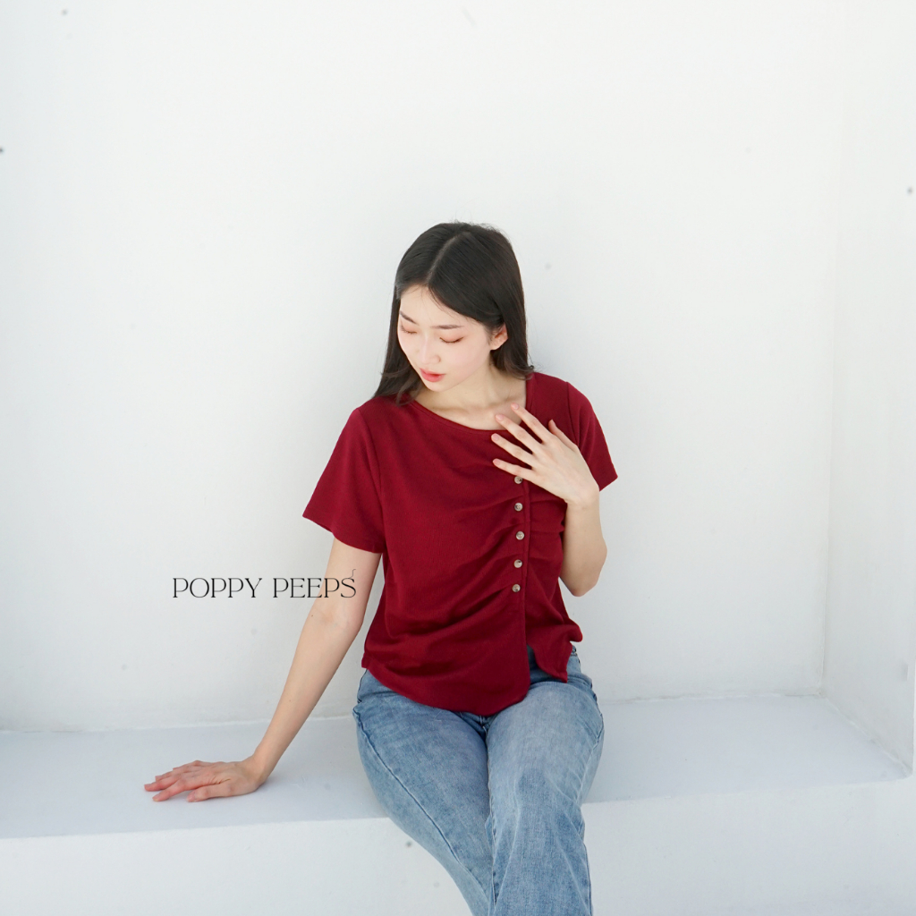 [ Poppypeeps ] RUBY TOP / Top Basic Knit / Atasan Rajut / Blouse Wanita