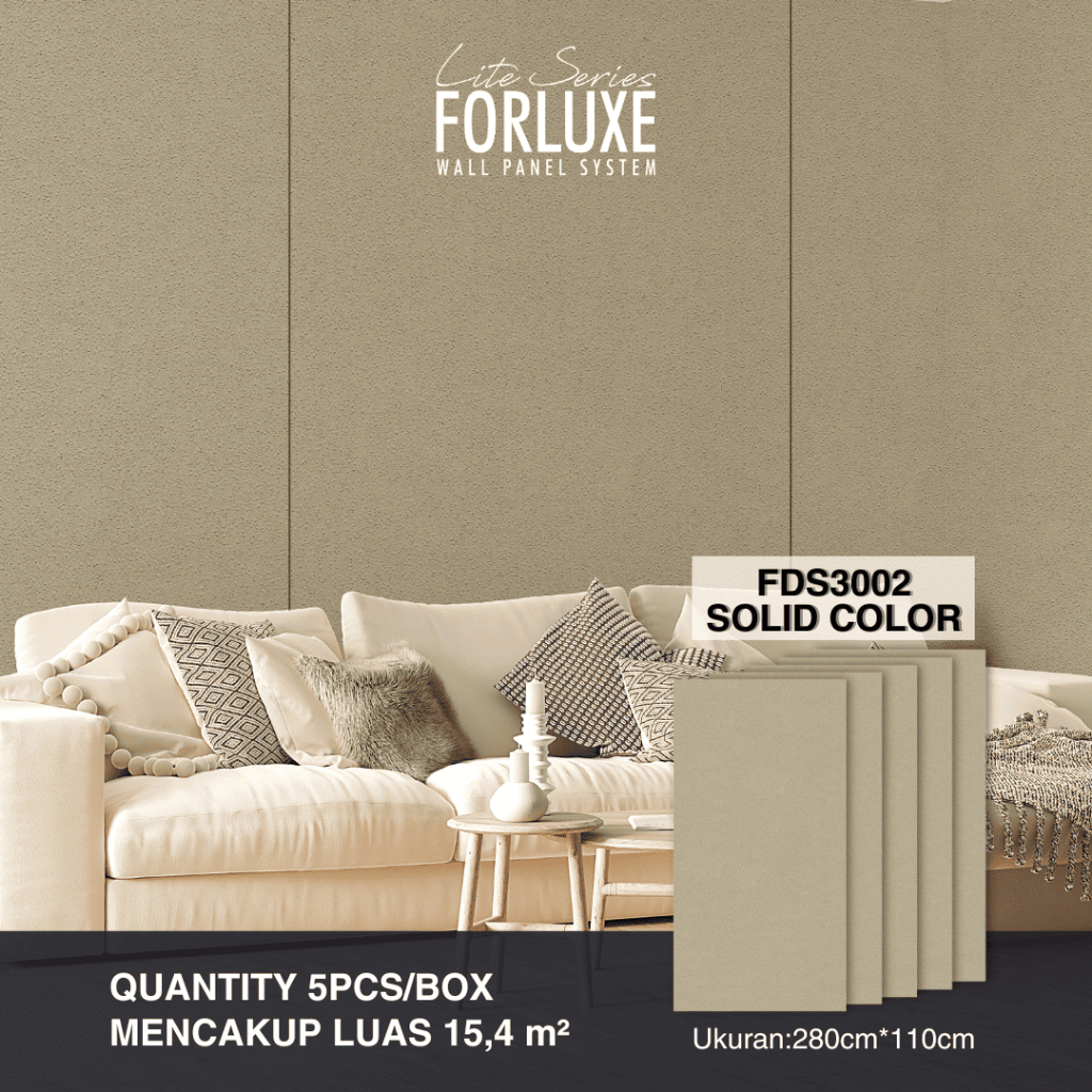 Forluxe Lite Series - Panel Dinding Motif Solid FDS3002 - Fleksibel, Tahan Air & Anti Rayap