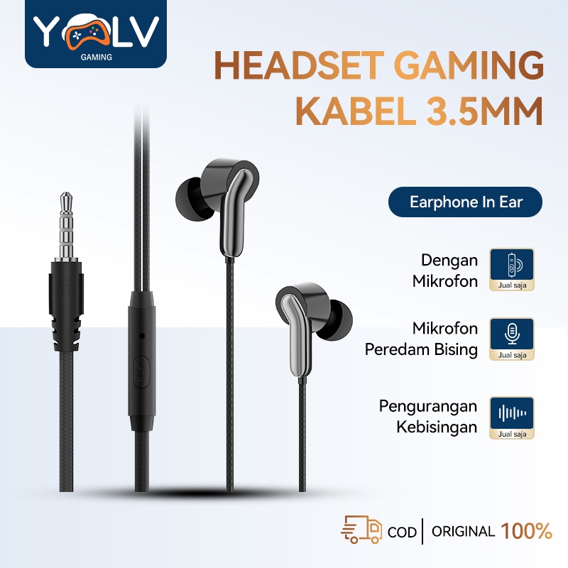 YLV Headset Earphones HIFI Stereo In-Ear With Mic Sports Headset Voice Control Universal 3.5mm Jack