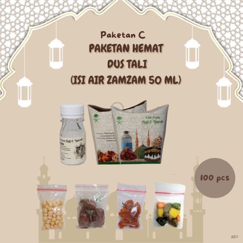 

paketan C hemat coklat kerikil tali untuk oleh oleh haji/umroh 100 pcs (botol isi air zam zam 50 ml)