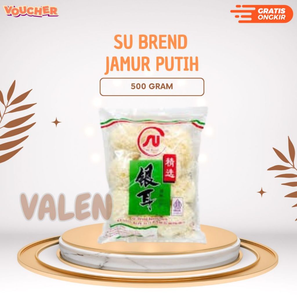 

SU Brand Jamur Putih Kering White Fungus 500gr/Jamur Salju Pek Bok Ni