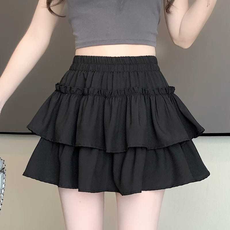 Rok Pendek High Waist Berkualitas Tinggi Desain Unik Rok Susun Seksi