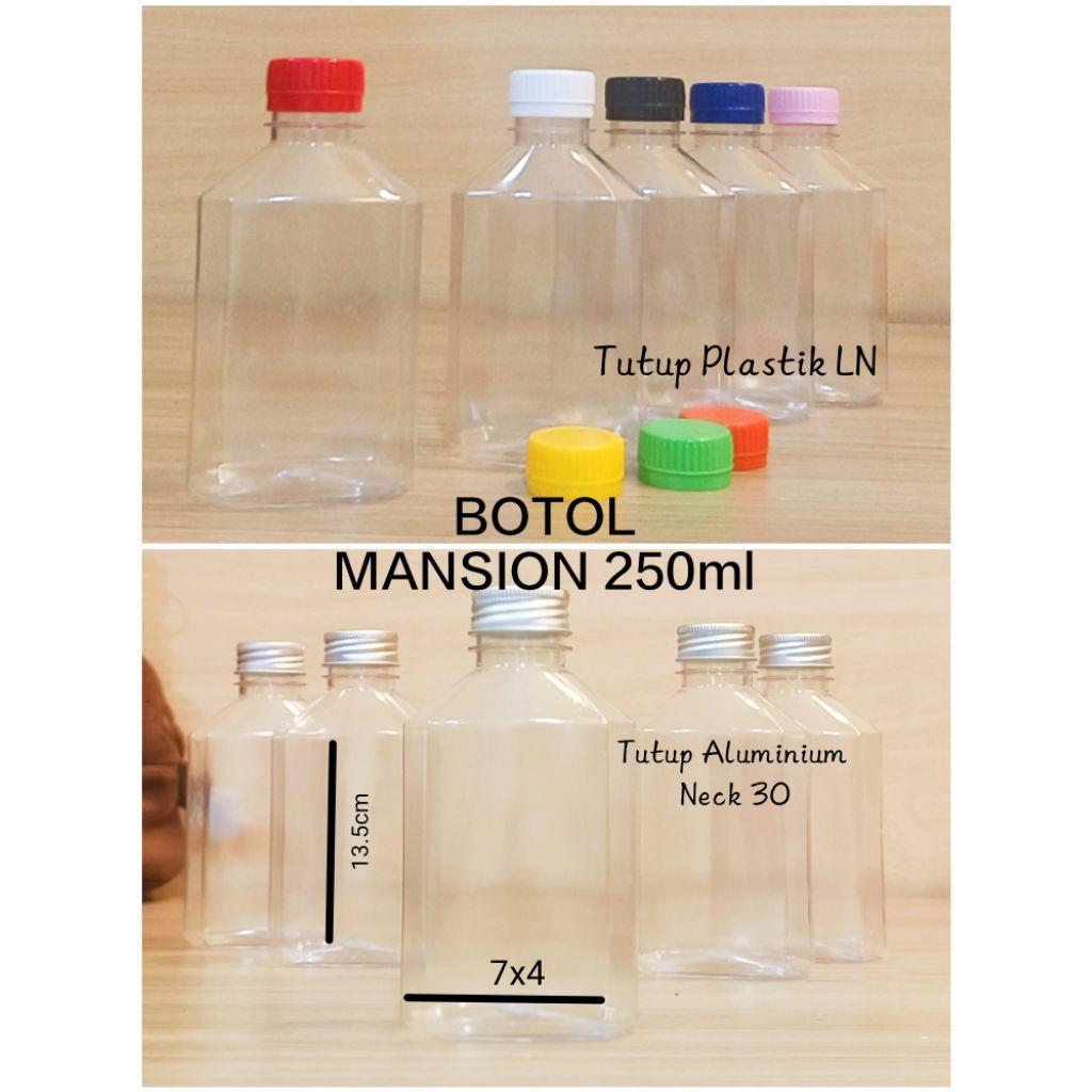 BOTOL MANSION 250ml (botol plastik tebal)