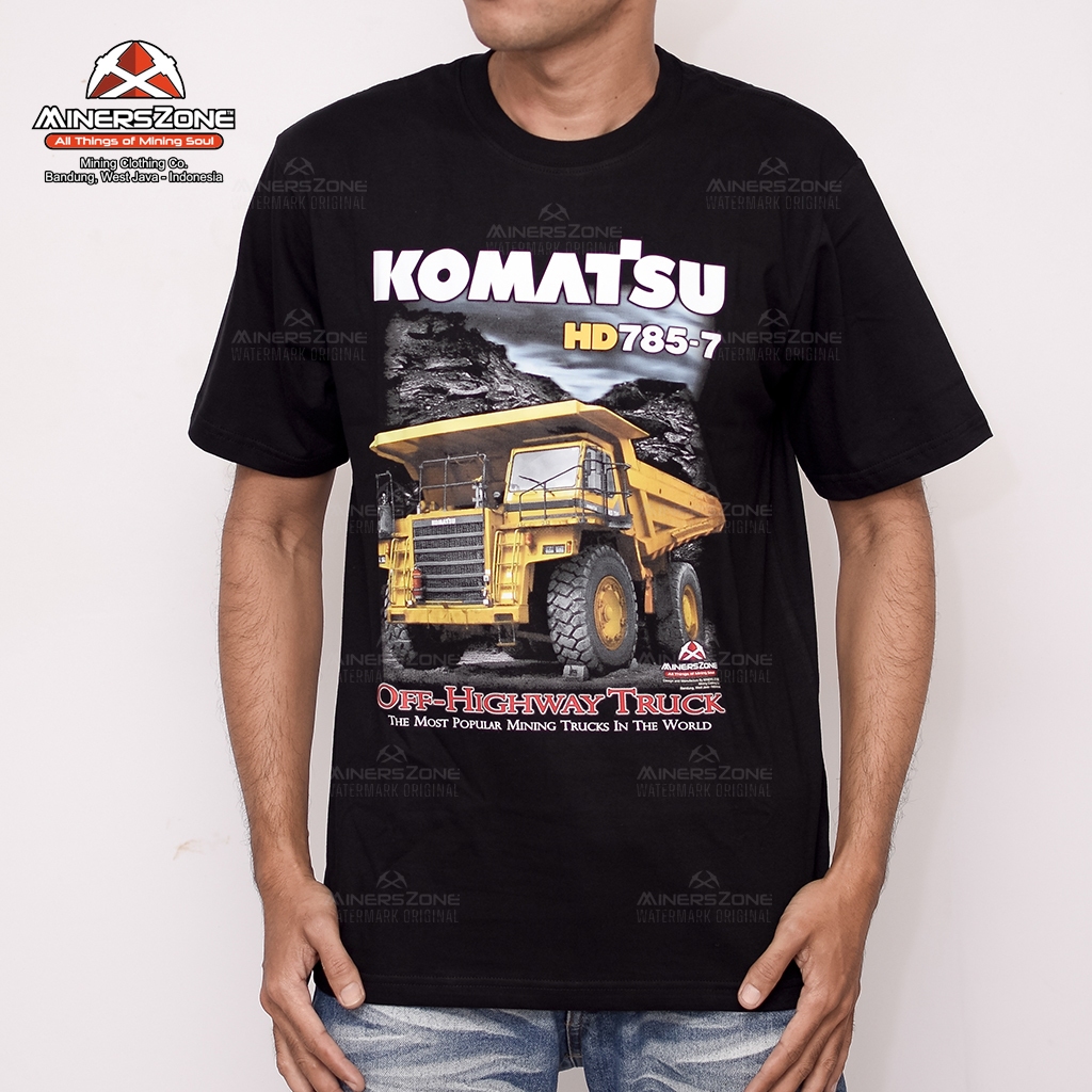 MinersZone Kaos Tambang KOMATSU Dump Truck | T-Shirts Mining | Kaos Operator Tambang dan Alat Berat