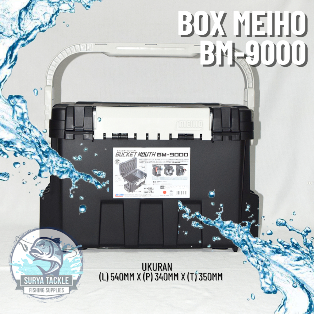 Kotak Pancing/Tackle Box Meiho Bucket Mouth 9000/BM 9000 Black