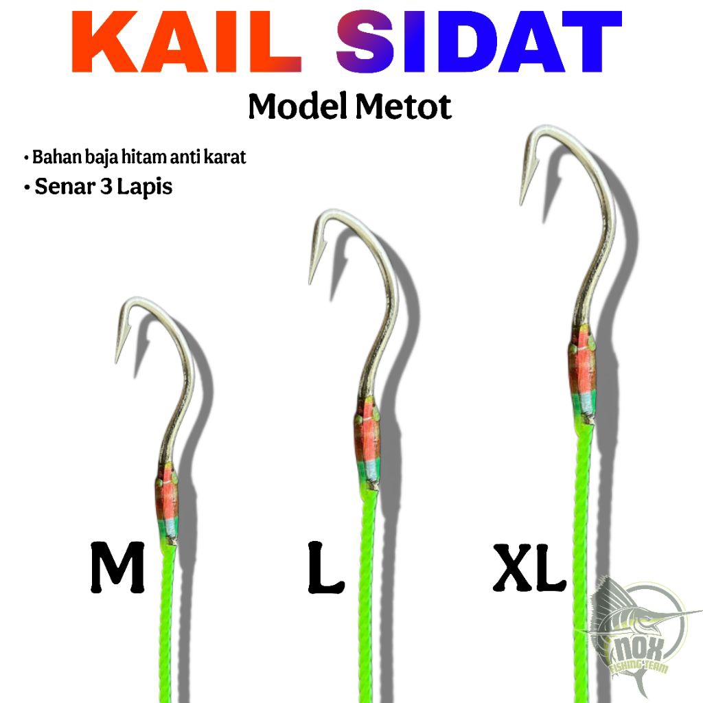 Kail pancing sidat - Urek Lubang/Sidat - Urek siap pakai - Kail Pancing Bahan Baja Anti Karat