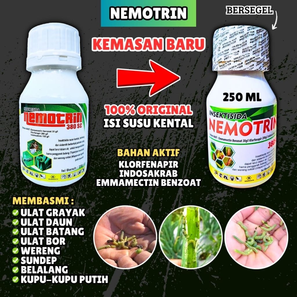INSEKTISIDA SISTEMIK NEMOTRIN 380SC - Ampuh dan Original pembasmi ulat grayak