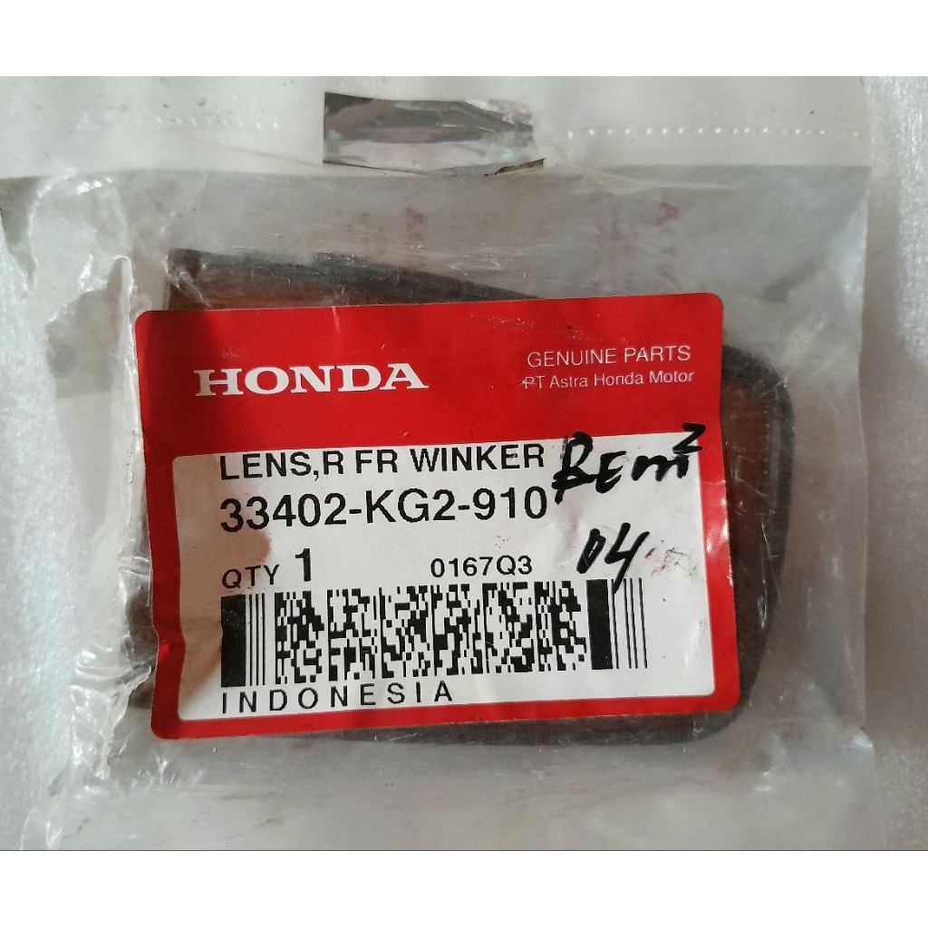Mika kaca lampu sein riting depan kanan honda GL Max GL Pro original baru AHM