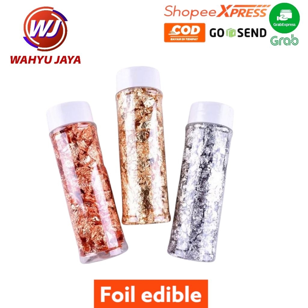 

Foil edible gold, silver, rosegold