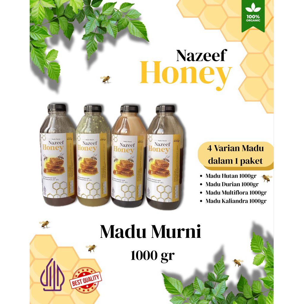 

Madu Asli Murni 1Kg Grade A Nektar Multiflora Hutan Akasia Randu Durian Kaliandra Java 100% Alami Raw Honey