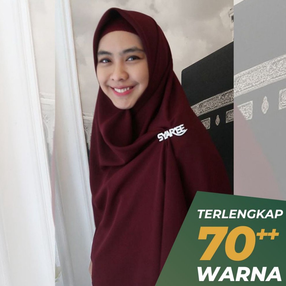 KODE U48I Alifa 15  Jilbab Segi Empat Syari Jumbo Tebal Polos Wolfis Syaree Fashion Oki Setiana Dewi
