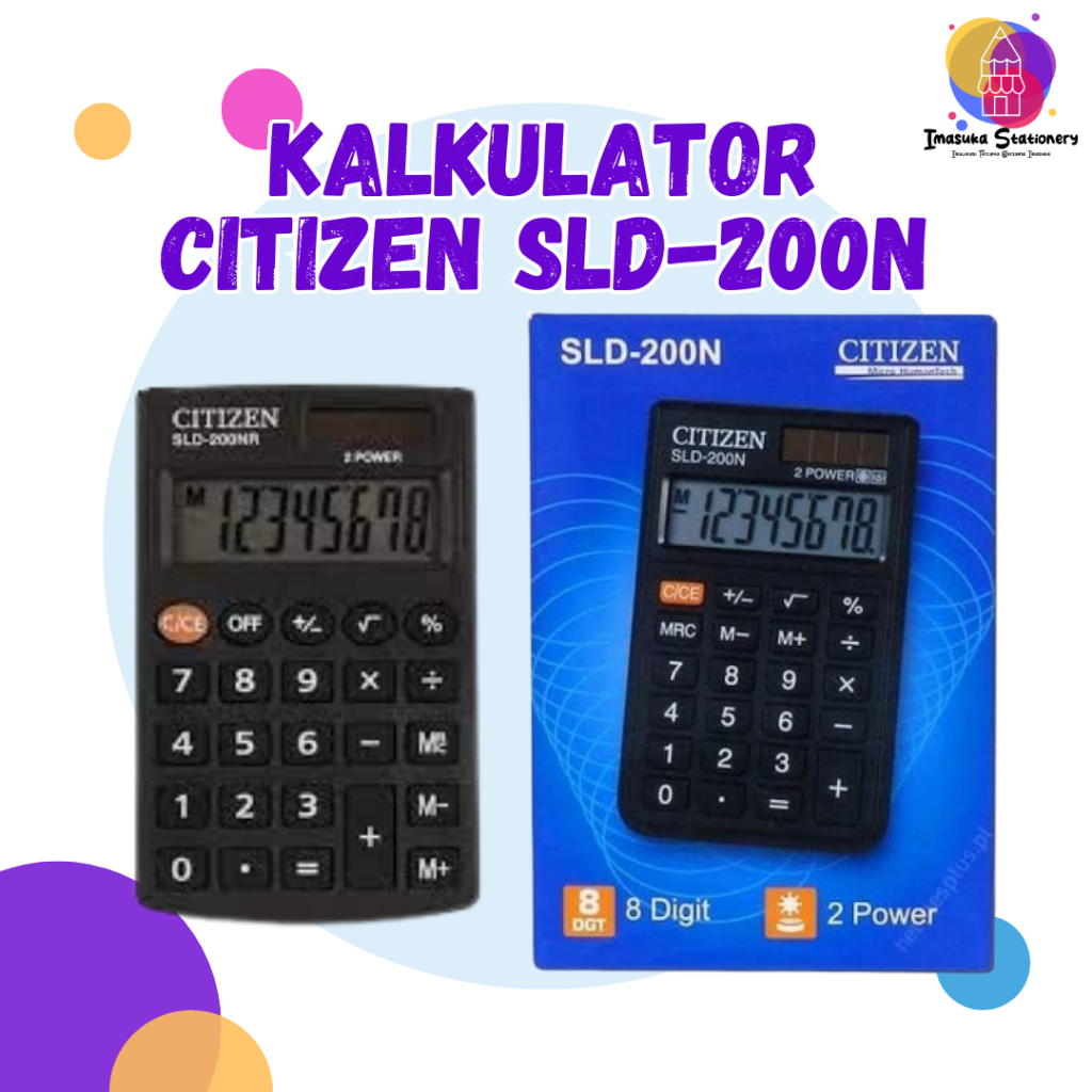 

Kalkulator Citizen SLD-200N Kalkulator Mini 8 Digit / Mini Calculator Imasuka Stationery