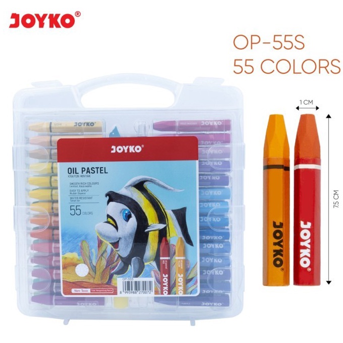 

KODE Q58Z JOYKO CRAYON OIL PASTEL OP55S 55 COLOURS CRAYON MINYAK