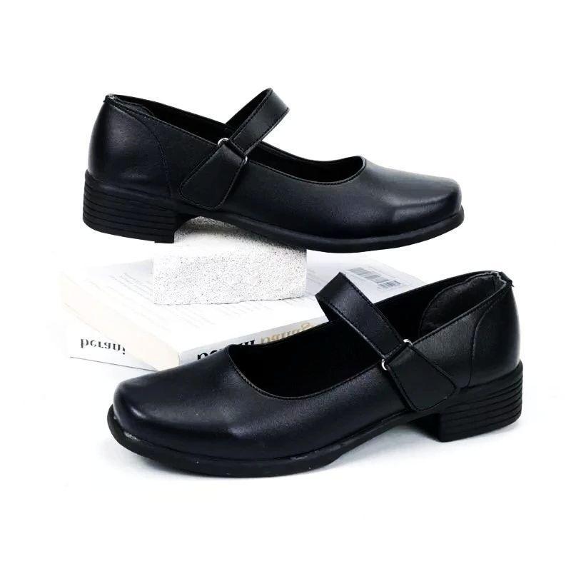 Sepatu Pantofel Wanita Dewasa Anak-anak Hitam Hak 3 cm Size 31-41 Paskibra