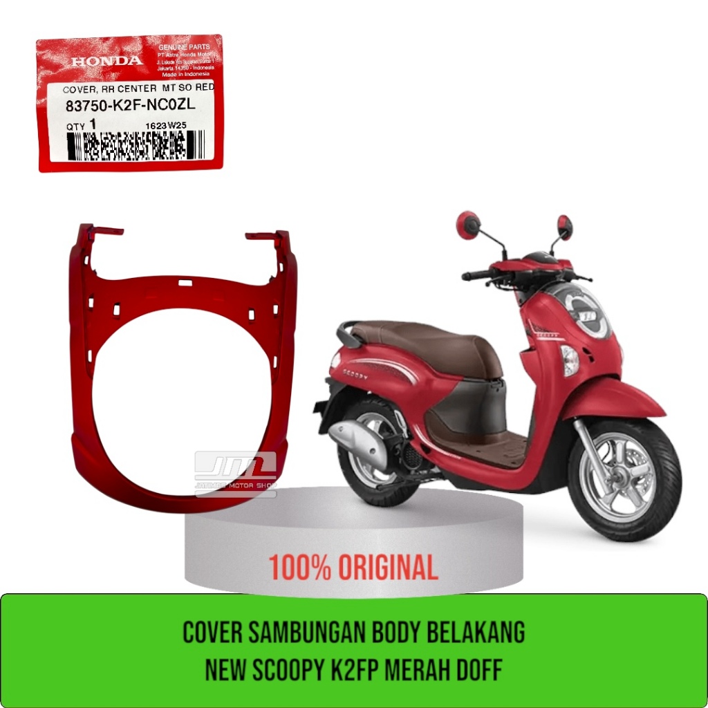 Cover sambungan body belakang new scoopy K2FP merah doff 83750-K2F-NC0ZL
