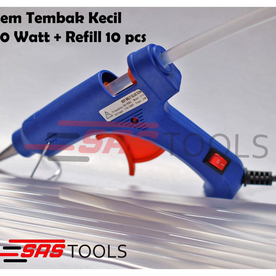 

Glue Gun Lem Tembak KECIL 2 watt BIRU Isi Refill 1 pcs