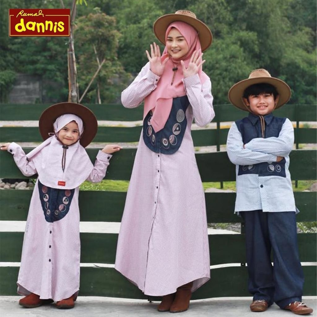 Sarimbit Dannis d'Gardenia Mom and Kids Gamis Remaja dan Baju Muslim Setelan Kemeja Koko Celana Panj